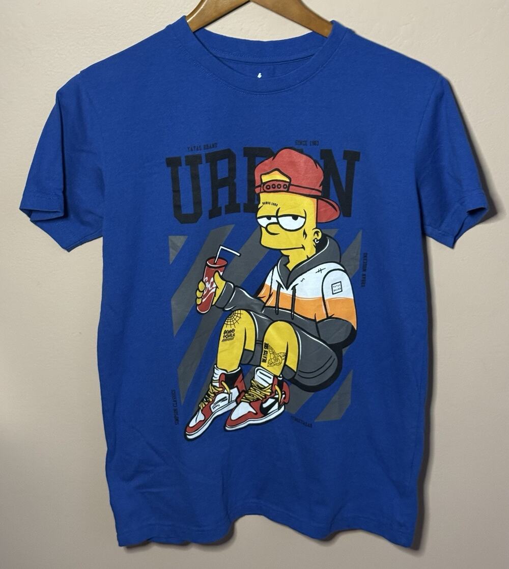 Urban Bart Simpson Blue T shirt Medium
